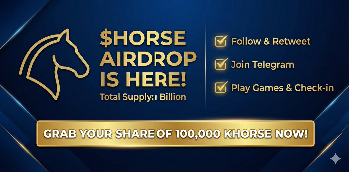 🎉 $HORSE Airdrop is LIVE!                                                                                                 100,000 KHORSE up for grabs - First come, first served!