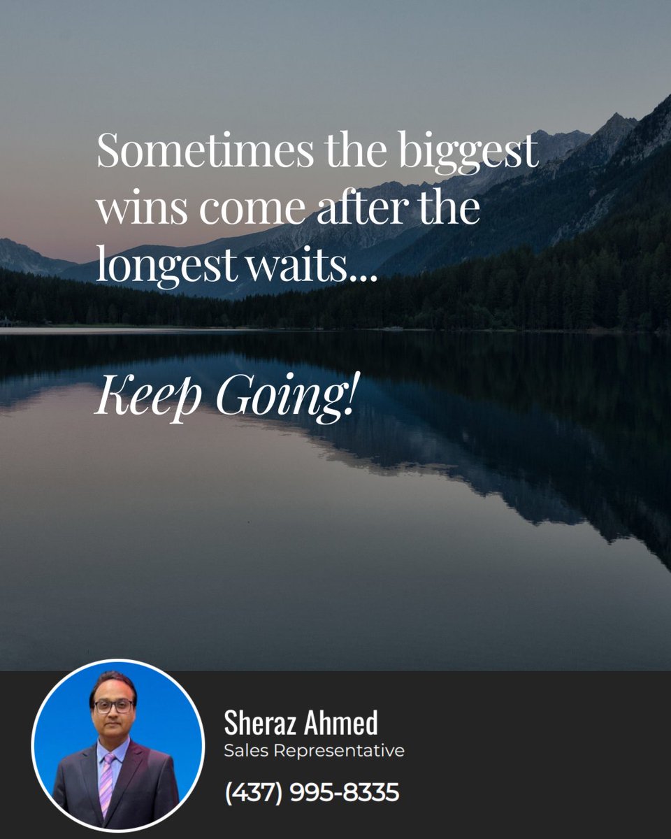 RealtorSheraz's tweet image. When things feel overwhelming or you’re tempted to give up, take a breath and remember why you started. Every step forward, even the small ones, moves you closer to your goal.

Stay focused, stay committed, and trust that your effort will pay off! ✨

#YoursRealtor #Niagara