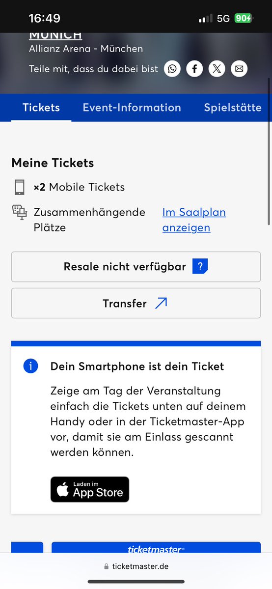 aura_tann's tweet image. TICKET TRANSFER NOW AVAILABLE FOR MUNICH AS WELL!
