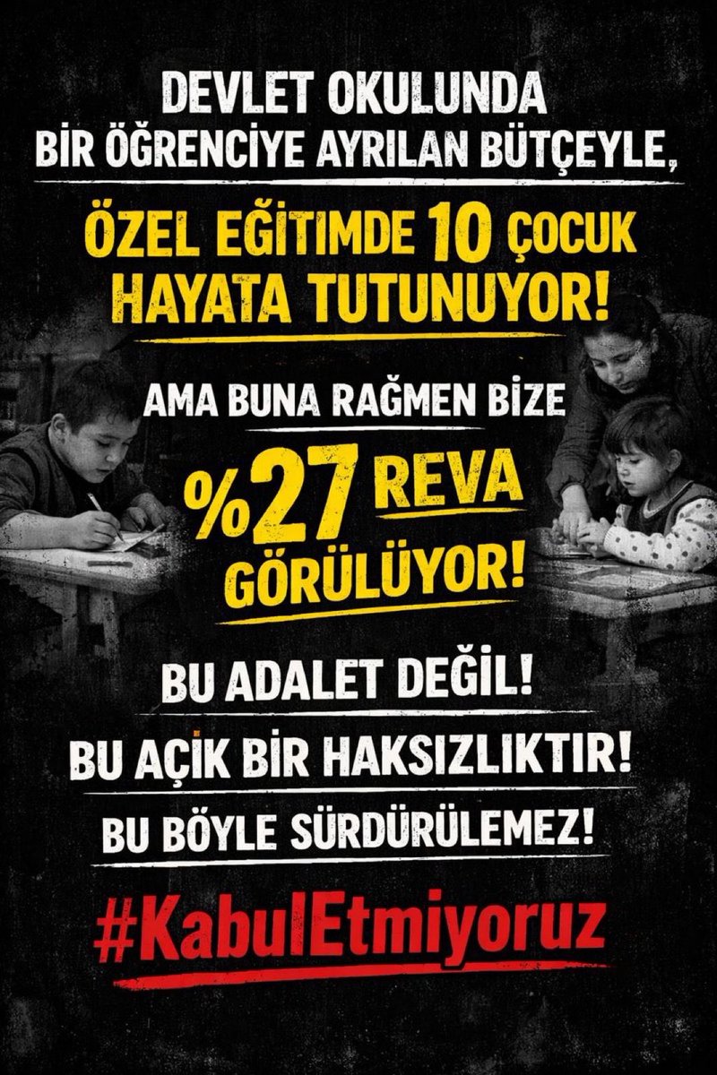 DevreKesici's tweet photo. Pandemi de idare edin dediniz ettik 

Deprem zamanı idare edin dediniz ettik.

Mali kiriz var idare  edin dediniz ettik.

Tasarruf özel gereksinimli çocuklar üzerinden yapılmaz.

60 bin çalışan,emekçi ,600 bin özel çocuk bu şartlarda eğitimden mahrum olacak. 

 #KabulEtmiyoruz https://t.co/LnlGxDJvgK