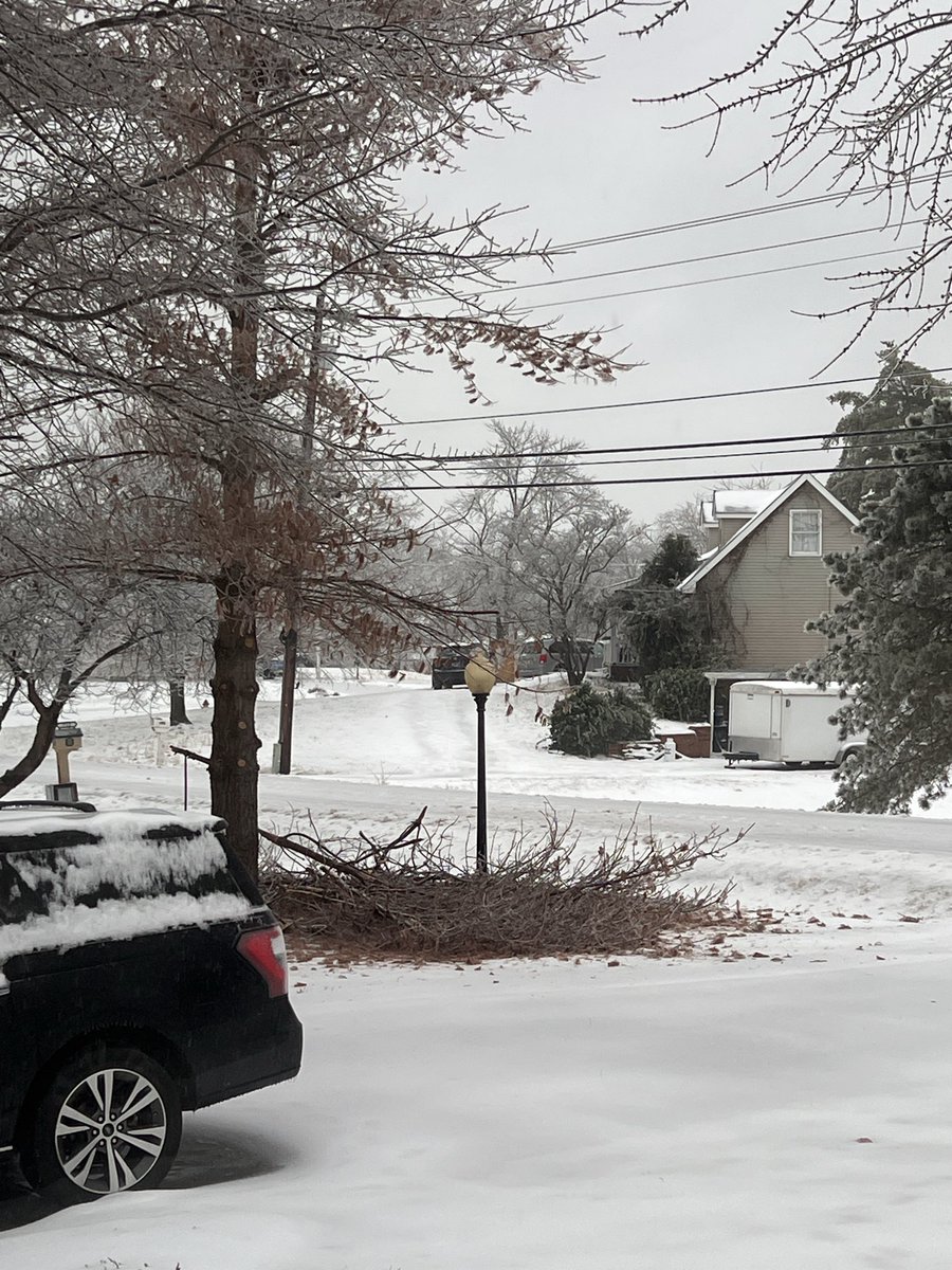 sarmoser's tweet photo. #tspotter lots of ice and some tree limbs down in Sango https://t.co/GBAyNaLZAn