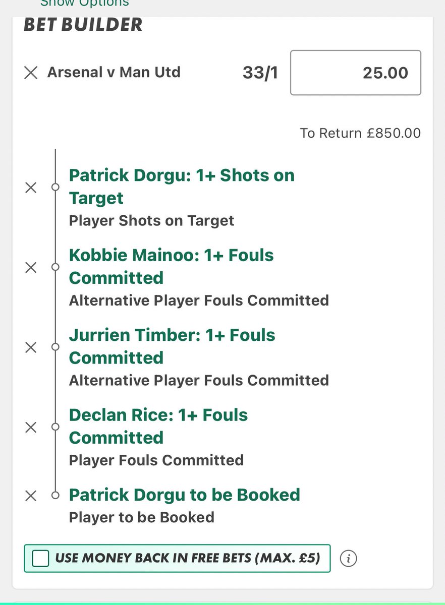 Yellowcardtips's tweet image. 🚨 MASSIVE BET BUILDERS 🚨

🔴⚽ MAN UNITED vs ARSENAL ⚽🔴

➡️ 25/1 Bet Builder 💥
➡️ 33/1 MEGA Bet Builder 🚀

Worth a swing 💸 Stake responsibly

#bettingtwitter #gamblingtwitter #footballtwitter
#ukbetting #ukpunters
#manutd #mufc #arsenal #afc
#premierleague #epl
#betbuild