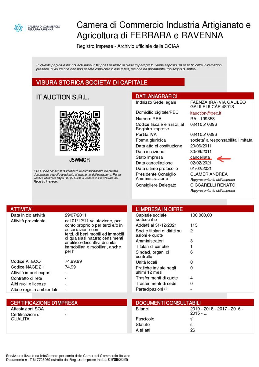 AFBrunelli's tweet photo. #CasoBrunelli 🔥🔥🔥🔥

NUOVI DOCUMENTI PUBBLICI : 
FATTI GRAVISSIMI 

Rendo pubblici nuovi elementi documentali — in forma integrale —  emersi nei procedimenti penali pendenti presso le Procure di Ravenna e Roma, relativi alla illegittima e illegale procedura fallimentare BRUNELLI SUD S.p.A. (#795/2017 Tribunale di Roma).

👉 Agli atti è stato prodotto un documento FALSO, reso come fosse vero:
una falsa ricevuta di deposito dell’offerta tardiva della F.lli Petrucci S.r.l. per l’illecita aggiudicazione del maggiore patrimonio industriale di BRUNELLI SUD SPA 
 — tra i beni sottratti, 70Ettari affacciati su Strada Statale S.S. 148 Via Pontina km 48 venduti a simbolici €25.000. 

📌 I fatti accertati:

👉il termine per il deposito delle offerte dell’asta fallimentare pilotata era entro e non oltre le ore 12:00 del 25.01.2022

👉 la F.lli Petrucci S.r.l. ha depositato offerta tardiva alle ore 15:00 del 25.01.2022, quindi oltre 3 ore il massimo termine consentito 

👉 la tardività risulta già dal verbale di aggiudicazione allegato all’atto notarile, che riporta dichiarazioni di falso. 

⚠️ Nonostante ciò, nei procedimenti penali è stata prodotta una ricevuta artefatta, attestata come veritiera, tanto da determinare denuncia anche nei confronti della GDF di Faenza, per averla considerata tale.

📄 Cosa emerge ora:

❗️la ricevuta è sottoscritta dalla società IT Auction S.r.l.

❗️IT Auction S.r.l. era stata cancellata dal Registro delle Imprese di FERRARA E RAVENNA il 1° febbraio 2021 

❗️la ricevuta reca data 24.01.2022

❗️il firmatario indicato è un “receptionist”, tale Andrea Terrasi

➡️ la società era giuridicamente inesistente da oltre un anno

In precedenza il mandato del fallimento era in capo a Neprix S.r.l. (gruppo Illimity Bank), anche questa giuridicamente inesistente perché fusa in altra società, 
dopo i fatti del 2022.

La comparsa di IT Auction S.r.l. è priva di qualunque legittimità giuridica.

👉 Questo elemento dimostra la produzione consapevole di documentazione falsa negli atti giudiziari.

📌 Il PM LUCA GUERZONI, Sostituto Procuratore della Procura della Repubblica di Roma — 
già citato in recenti fatti — 
ha richiamato anche questa documentazione FALSA a fondamento della richiesta di archiviazione del nuovo procedimento riunito  “contenitore” di 6 procedimenti penali (due provenienti dalle Procure di RIETI e TIVOLI), 
essendo stata portata come documento probatorio al GIP in un precedente procedimento archiviato per Contraffazione del Marchio VERGARO ALIBRANDI (vedi posts passati).

La conclusione è : 

☄️☄️☄️☄️☄️ esiste una fitta rete criminale di copertura che opera anche attraverso atti falsi,
per proteggere la F.lli Petrucci S.r.l., gli organi della procedura fallimentare BRUNELLI SUD S.p.A. e di R.BRUNELLI SPA, e i vertici apicali INVITALIA che hanno direzionato decine di Milioni di Euro a tali soggetti, i Sig.ri Petrucci di Rieti, ex-micro commercianti. 

La Procura di ROMA (e non solo ROMA) si avvale di documenti FALSI per archiviazioni strumentali e pilotate. 

Negli Atti figura l’Avv. Antonio Ciarciaglino del Foro di Roma, legale della F.lli Petrucci srl, 
il quale sarebbe in concorso di reato. 

#Associazioneadelinquere 
👇
https://t.co/TLn7d4EVbW