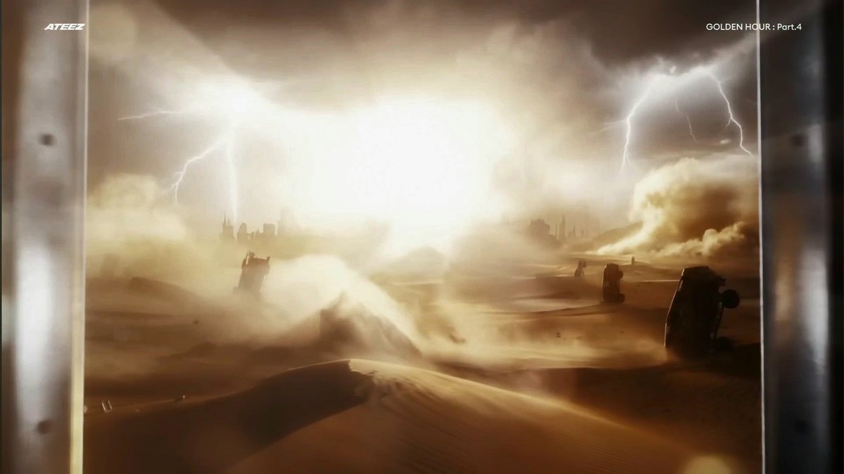 matztiny's tweet image. What is in the distance?
Is it a city?
Is it a ship? 
And why is the lightning making me think of Deja vu?