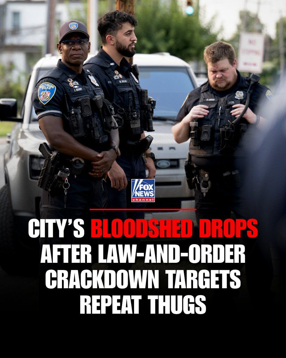 FoxNews's tweet image. STOPPING THE CYCLE: Baltimore recorded a sharp drop in homicides in 2025, continuing a multi-year decline that city prosecutors say is the result of cracking down on repeat violent offenders.

"When we were sworn in, we said, ‘If you’re a repeat violent offender, bring a…
