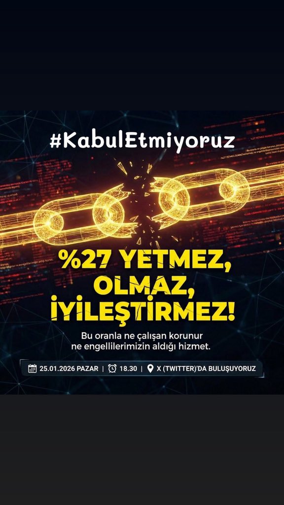 Belirsiz artışlar yerine makul, öngörülebilir bir sistem talep ediyoruz.
Binlerce çalışanımızın emeği için adalet şart!
#KabulEtmiyoruz
<a href="/RTErdogan/">Recep Tayyip Erdoğan</a> <a href="/EmineErdogan/">Emine Erdoğan</a> <a href="/tcbestepe/">T.C. Cumhurbaşkanlığı</a> <a href="/iletisim/">T.C. İletişim Başkanlığı</a> <a href="/cbsbb/">T.C. Cumhurbaşkanlığı Strateji ve Bütçe Başkanlığı</a> <a href="/HMBakanligi/">T.C. Hazine ve Maliye Bakanlığı</a> <a href="/tcmeb/">Millî Eğitim Bakanlığı</a> <a href="/tcailesosyal/">T.C. Aile ve Sosyal Hizmetler Bakanlığı</a> <a href="/Yusuf__Tekin/">Yusuf Tekin</a> <a href="/memetsimsek/">Mehmet Simsek</a>