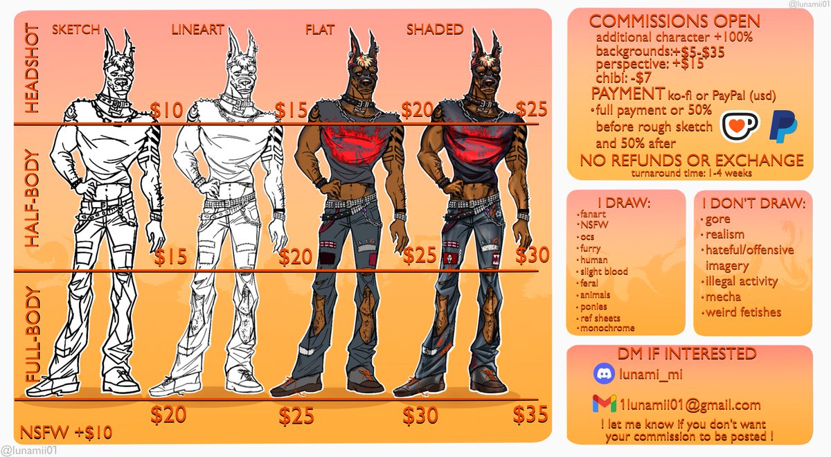 Lunamii01's tweet photo. COMMISSIONS OPEN 
#commissionsopen #art #furry #anthro #commission #pricelist https://t.co/MEsP2rG1YC