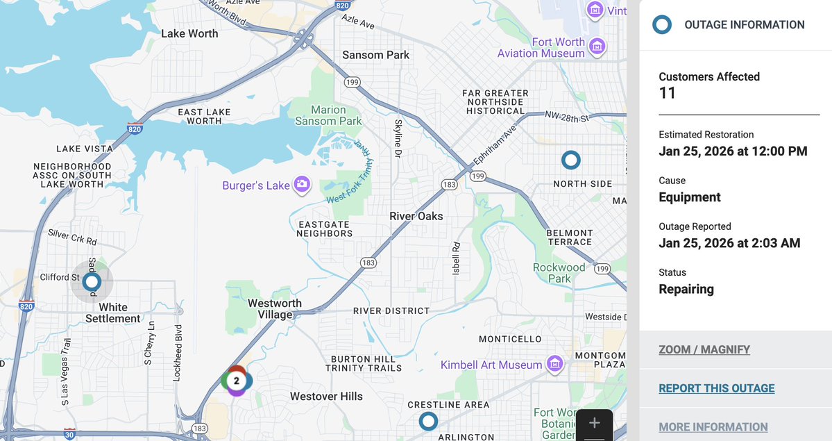 Good Sunday morning! Skies are partly cloudy this morning but bitter cold temps remain with the forecast not calling for above freezing temperatures until Tuesday. 
Happy to report that majority of the power outages along the Central Park area were restored after midnight. 
Our