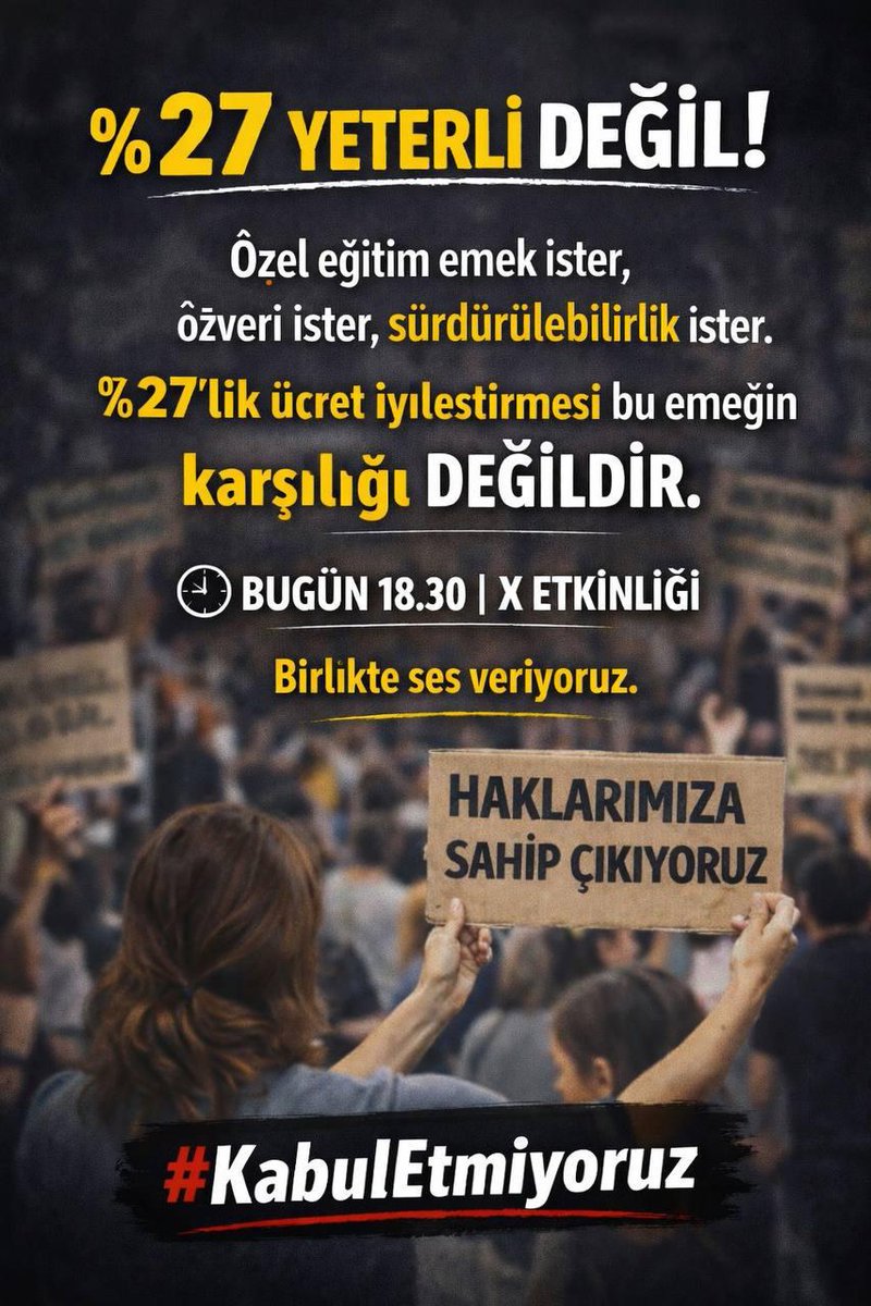 #KabulEtmiyoruz

<a href="/RTErdogan/">Recep Tayyip Erdoğan</a>
<a href="/EmineErdogan/">Emine Erdoğan</a>
<a href="/tcbestepe/">T.C. Cumhurbaşkanlığı</a>
<a href="/iletisim/">T.C. İletişim Başkanlığı</a>
<a href="/cbsbb/">T.C. Cumhurbaşkanlığı Strateji ve Bütçe Başkanlığı</a>
<a href="/HMBakanligi/">T.C. Hazine ve Maliye Bakanlığı</a>
<a href="/tcmeb/">Millî Eğitim Bakanlığı</a>
<a href="/tcailesosyal/">T.C. Aile ve Sosyal Hizmetler Bakanlığı</a>
<a href="/Yusuf__Tekin/">Yusuf Tekin</a>
<a href="/memetsimsek/">Mehmet Simsek</a>