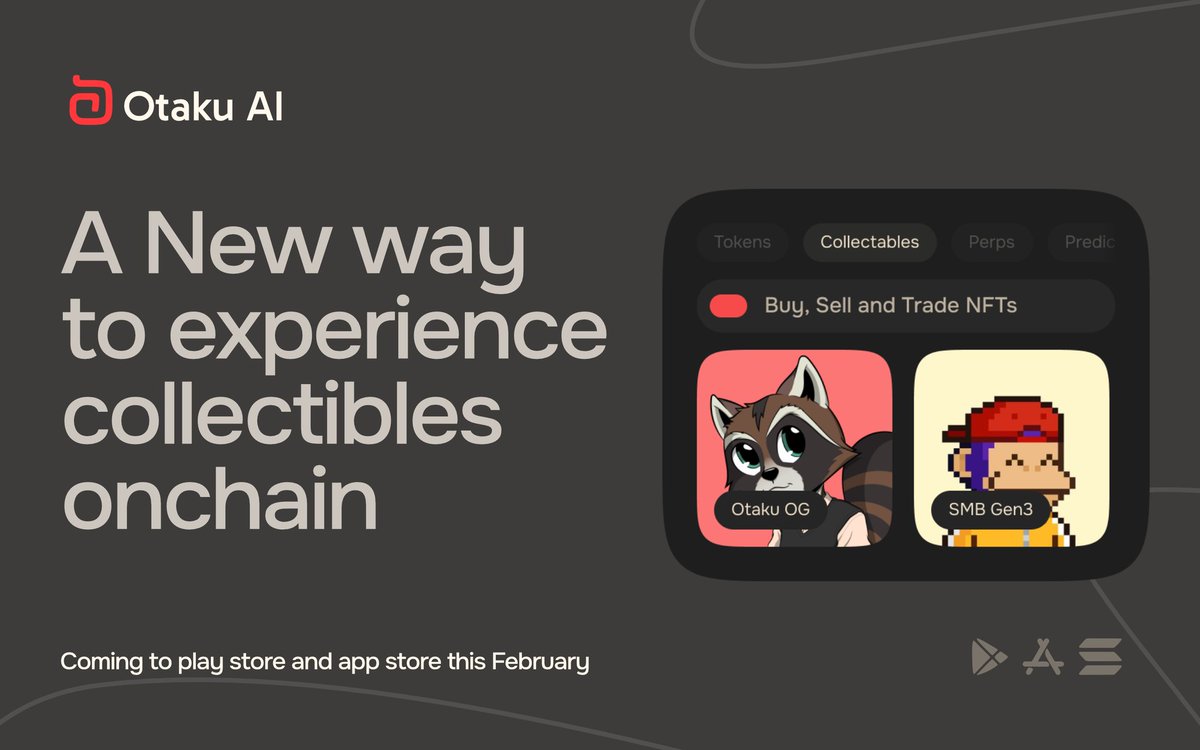 Hello_OtakuAI's tweet photo. Don’t just collect. Maximize.
Use your collection to its full potential.

Otaku Mobile lets you trade, list, and stake collectibles without external connections.

That means lower hack risk and a simpler experience, even for beginners.

Coming to playstore and appstore on February 15th.