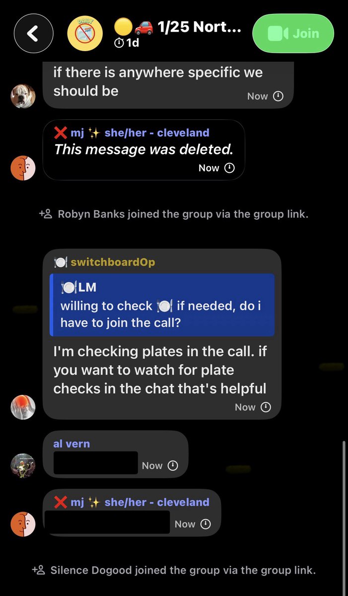 ginamilan_'s tweet image. 🚨 LOOK AT THIS 🚨

I joined a Signal group chat where they’re actively tracking ICE agents in Minneapolis. 

In real time, they’re running license plate numbers to follow and disrupt law enforcement operations.

This is straight-up criminal behavior targeting federal officers,…