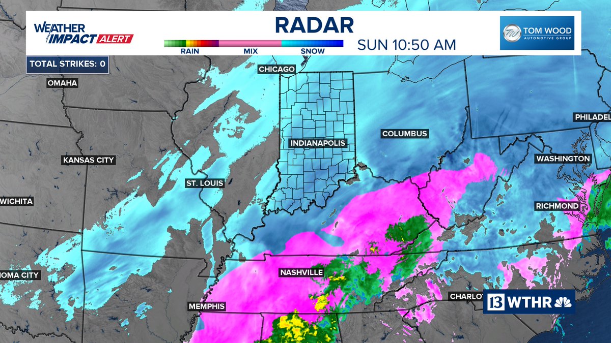 As of 10:10 am...officially 9.4" at NWS Indy.

Highest reports south of I-70 where numerous counties are under Travel Warnings.

Snow continues another 6-7 hours before tapering this eve.

Extreme Cold Warning tonight into Monday morning as windchills drop into -30 to -20 range.