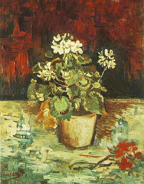 Geranium in a Flowerpot - 1886 #artbots #vangogh