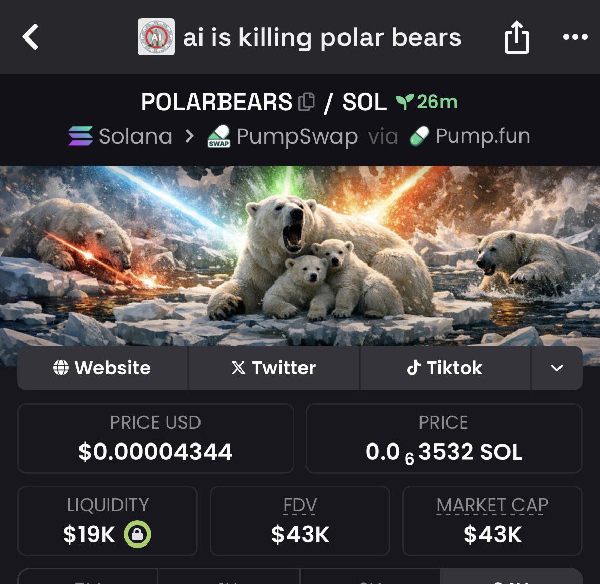 Interesting narrative shift here!

Ai is killing polar bear…. and apparently my portfolio is expected to save them ahaha 🤣 

Still early!
CA: 7bm7tvUsRvdkygfC5aZKtYwuuBxPVEjojgj2oLY5pump