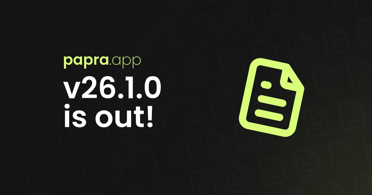 Papra v26.1.0 is out 🎉

- New search filter "has:tags" to filter docs with/without tags
- Added Greek and Russian language support
- Reduced production bundle size
- Various improvements and bug fixes

#OpenSource #Foss #BuildInPublic