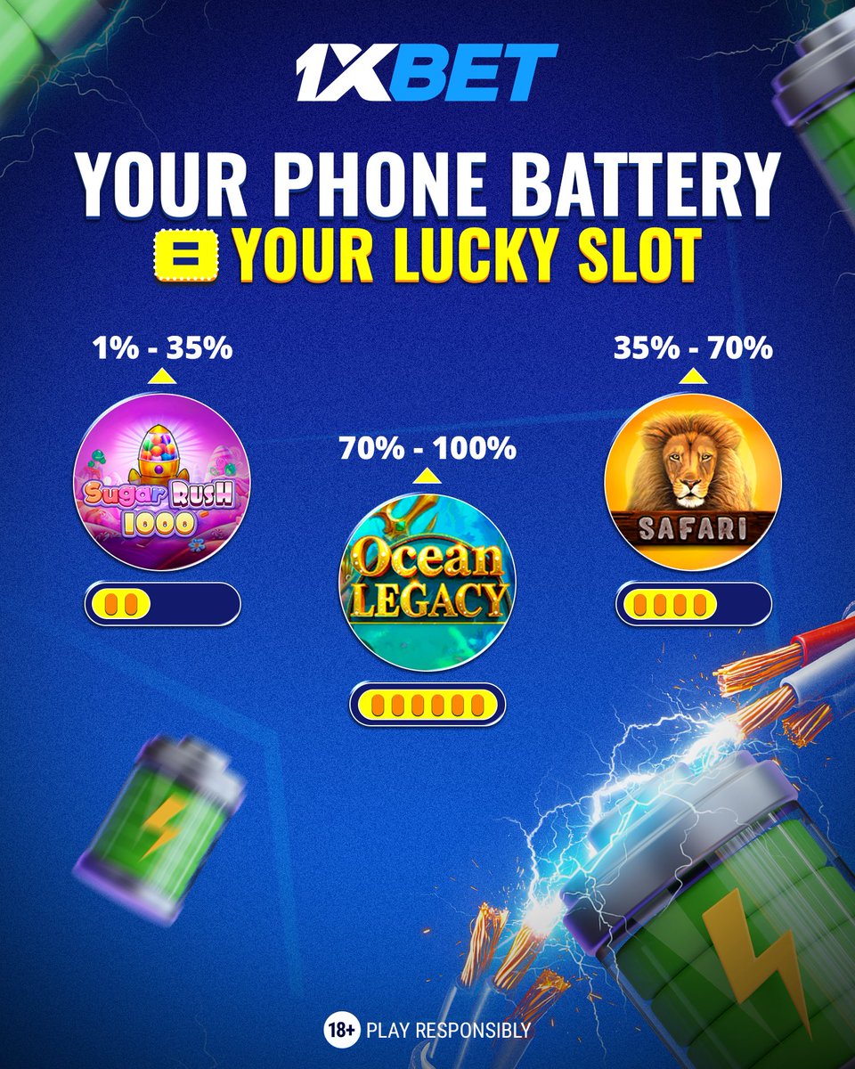 1xbetngofficial's tweet image. 🔋⚡ Your phone battery = your lucky slot.
Low, medium, or fully charged —
 every level brings a different kind of luck 🎰

Check your battery, pick your slot, and feel the moment 👀🔥
What’s your battery percentage right now? 👇📱

#1xBet #GameTime #TimeToPlay