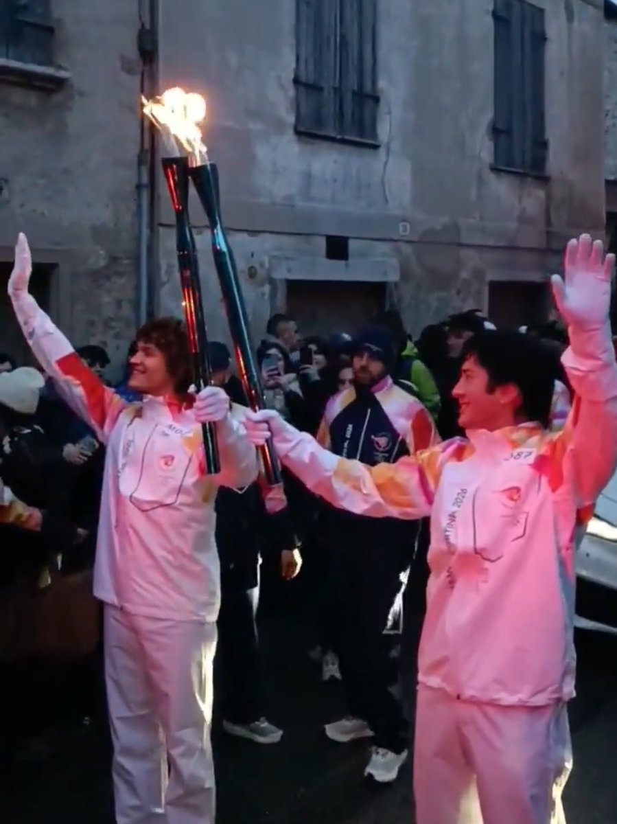 hollnvs's tweet image. BREAKING: Hockey husbands Shane Hollander and Ilya Rozanov at the torch ceremony for the 2026 Winter Olympics!