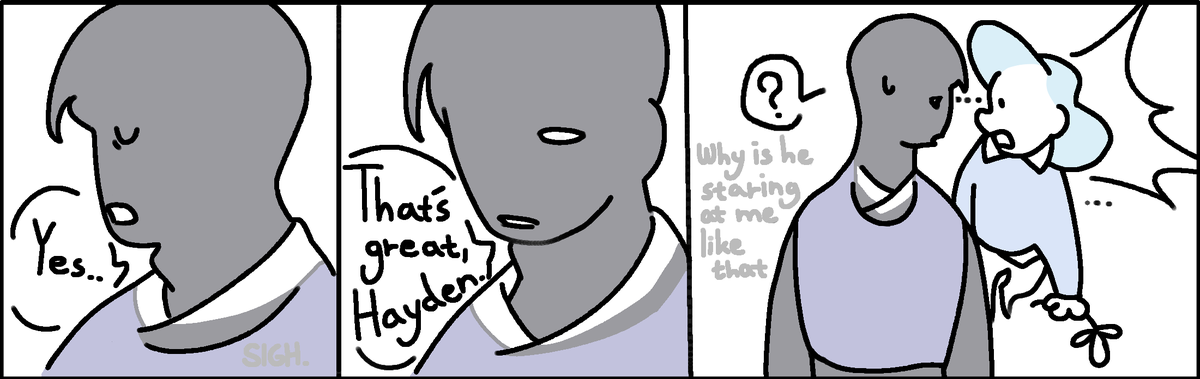 BossFanNumber1's tweet photo. silly little comic from a while back about the hc that Boss actually has pupils but they're just barely visible #underworldoffice https://t.co/CC9B4I1Cz2