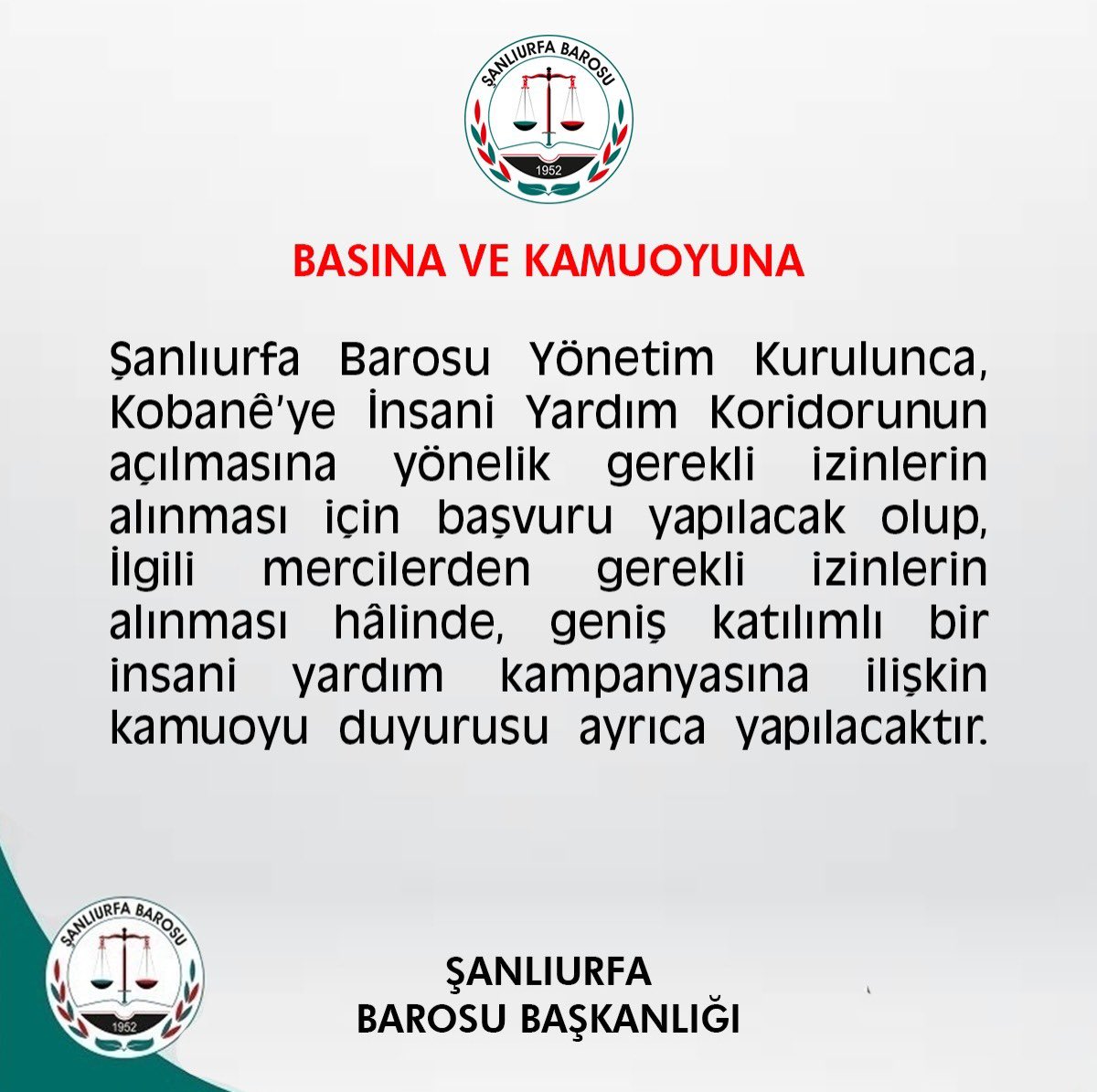 Şanlıurfa Barosu Başkanlığı (@urfabarosu) on Twitter photo 