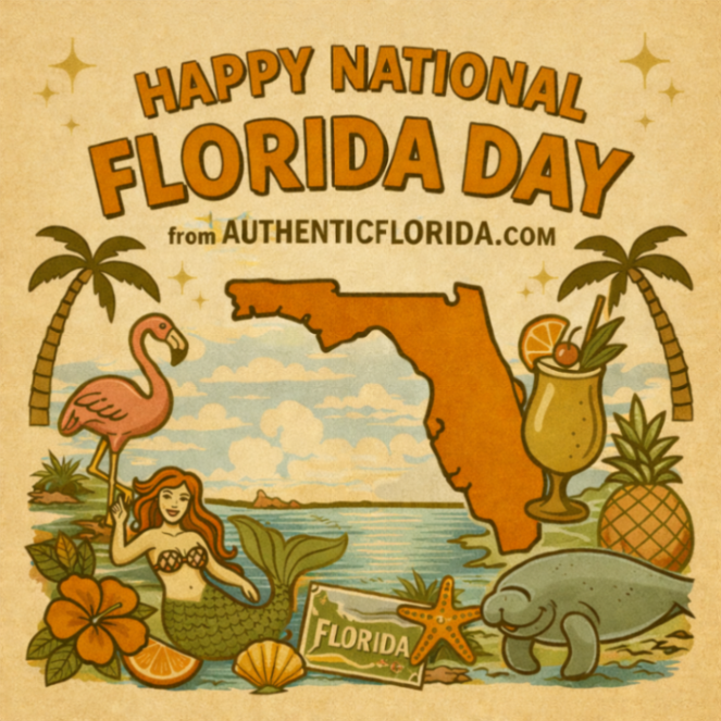AuthenticFL's tweet photo. Happy National Florida Day! 🦩🌴🧜♀️🍹😎
Sunshine, manatees, mermaids, roadside attractions & all the reasons we love this unique place we call home.
#NationalFloridaDay #FloridaDay #Florida #AuthenticFlorida https://t.co/ziN2oP1HHw