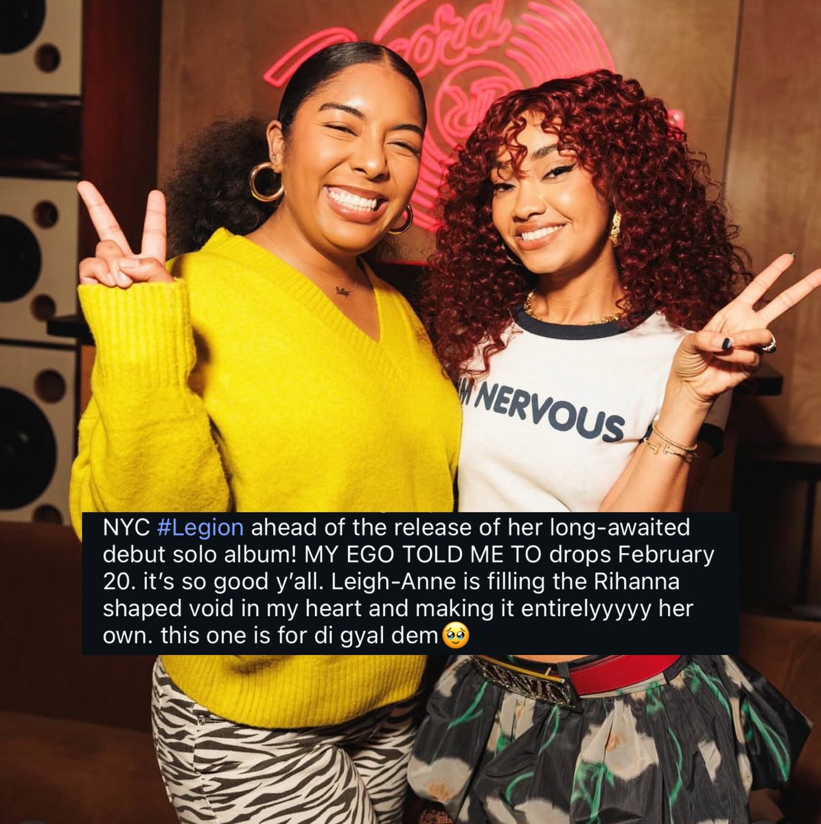 jxdepinnock's tweet image. the host of leigh-anne’s ny listening event says the album is “so good” and fills the void rihanna left in the music industry 🥲