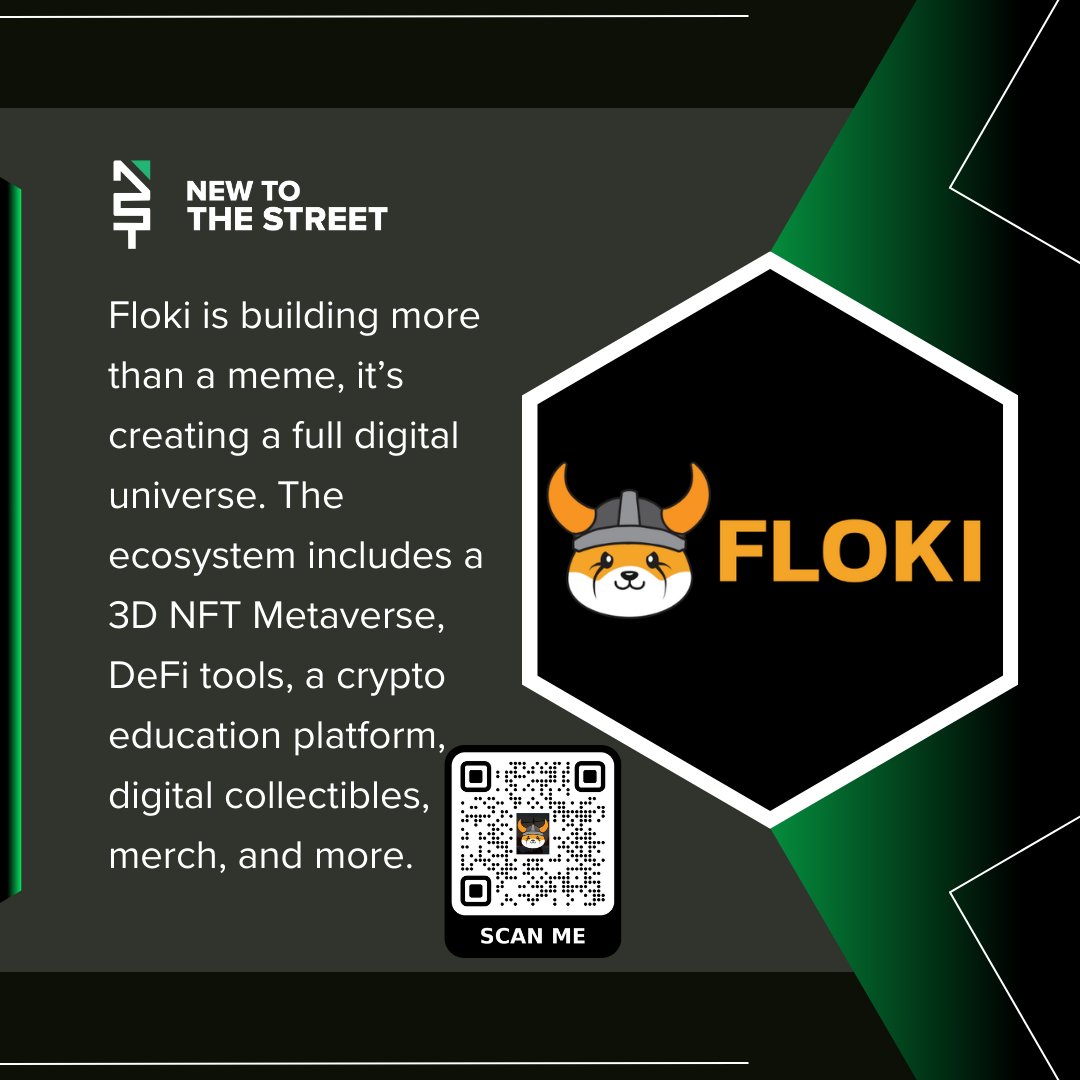 🌐 Floki Is Building More Than a Meme @FLOKI is creating a full digital  universe, from a 3D NFT metaverse and DeFi tools to a crypto education  platform, digital collectibles, merch, and
