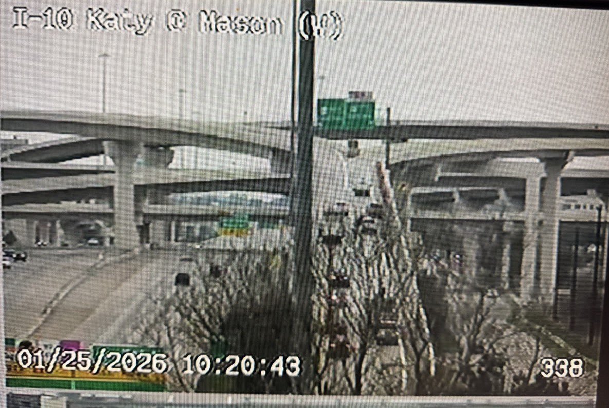 Correction:  this is on the IH-10 Katy EB ramp, the WB ramp has vehicles stopped on it.
