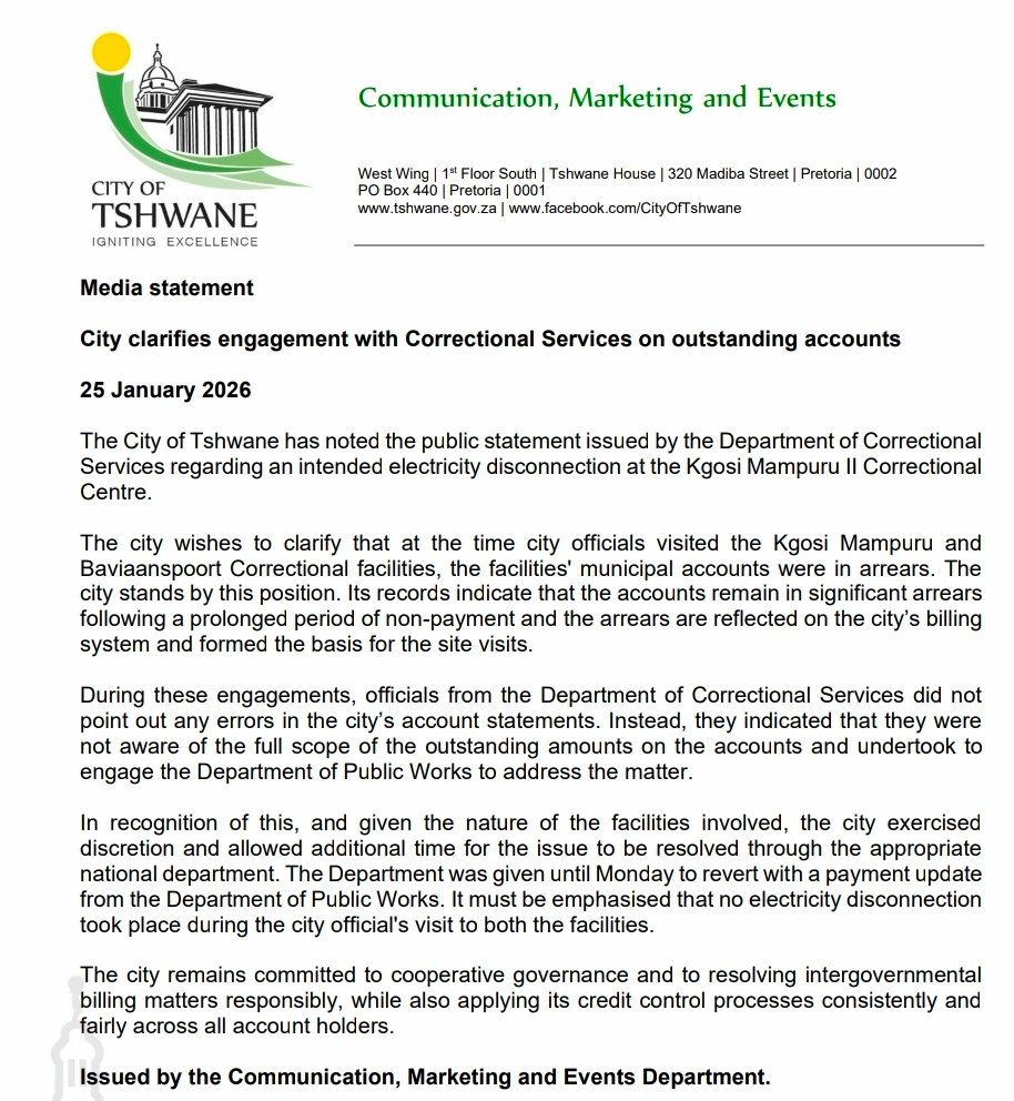 City of Tshwane tweet media
