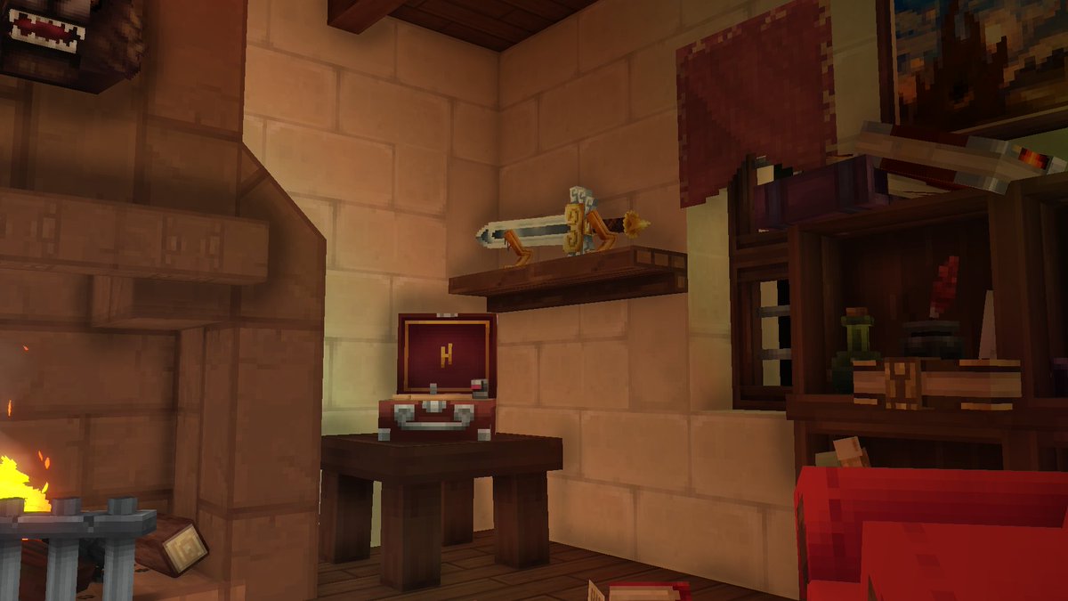 had more fun with the entity tools this morning! loving my cozy home 😊 (and thanks to <a href="/violetworkshop/">Violet's Workshop 🔨</a> for the lovely furniture items!!)

#hytale #hytalebuilds
