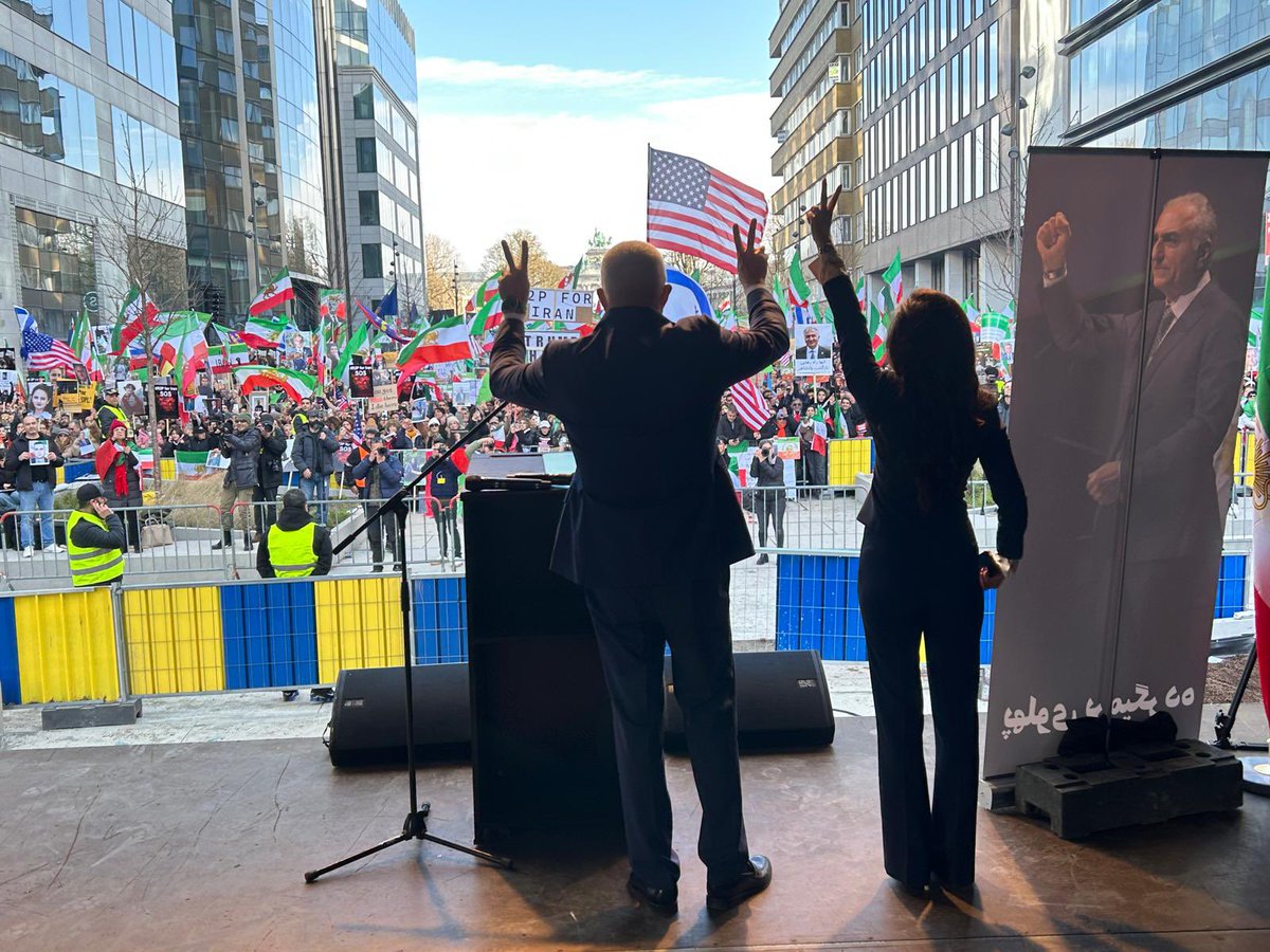 BillWhiteUSA's tweet photo. Today was very special for Bryan and I to stand tall with and for the People of Iran. Thank you to @SafaiDarya for inviting me and allowing us to pray together for the tens of thousands of Iranians murdered by this “sick” regime, as @realDonaldTrump President Trump has said of them. 

As US Ambassador to Belgium, the USA supports the will of the Iranian people for a better future. While we have interacted with many external opposition figures, we want to be clear that, as The President has said, the U.S. does not specifically endorse Reza Pahlavi or any specific opposition leader. Rather, we wholeheartedly support the will of the Iranian people in Iran for a better future for them and their families. 

We met three mothers whose sons were killed by the regime for simply walking in the streets holding candles for peace. We took a moment of silence for all those who have been killed. 

We stand with the great people of Iran.