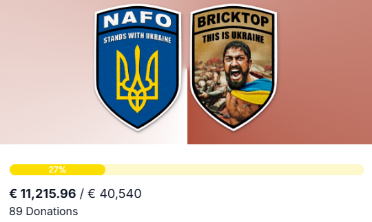 We have reached €11,215 so far and 27% of the target for the fundraiser. 

We are providig a NAFO Bus and 30 x Fibre Optics Drones. 

Please see the units below, and please consider donating to this cause. 

Every single donation matters: help99.co/patches/brickt…