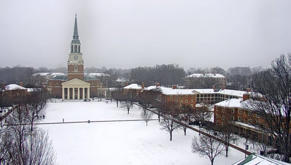 “Mother Snow Dear”. There is no campus as lovely under a quilt of snow.  ⁦<a href="/WakeForest/">Wake Forest University</a>⁩