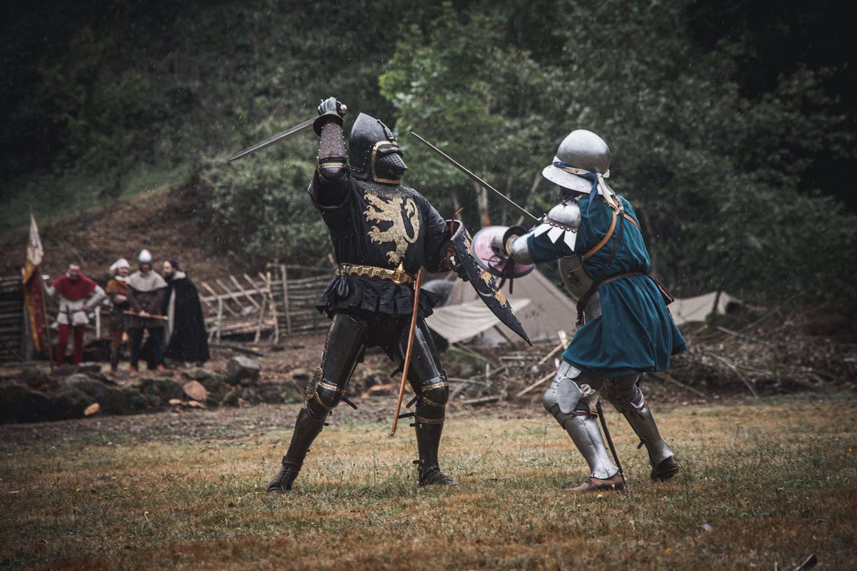 The Black Knights of the Duchy of Brabant

These knights were in the Burgundian troop of Duke Antoine of Brabant, which came as reinforcements to the Battle of Agincourt in 1415. They perished during the Duke of Alençon's assault against King Henry V.