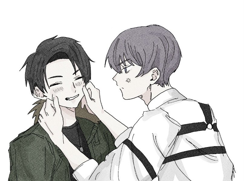 仲良し。
 #ニート部アート  #むめひかもちょちょ 
 #らばばばばばば  #Tomasアート