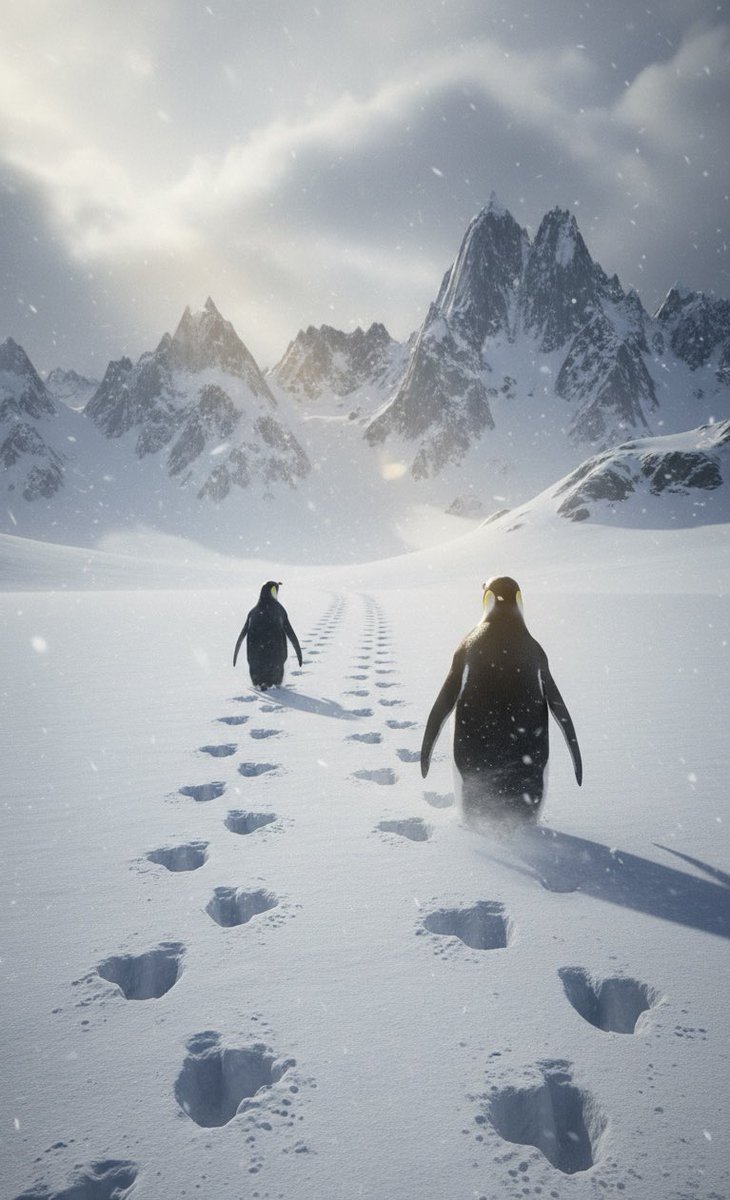 Akfif_mustapha's tweet photo. The penguin chose his road  not to follow others, but to search for his own truth. https://t.co/2uerwJqeXd
