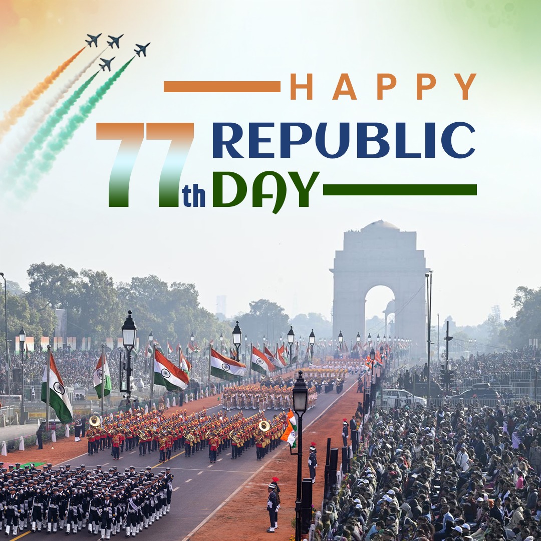 We salute our freedom fighters and the makers of our Constitution whose sacrifices gave us our republic founded on Justice, Liberty, Equality &amp; Fraternity.

Their brave struggle &amp; immortal legacy can never be forgotten.

Wishing every Indian a very happy 77th Republic Day! 🇮🇳
