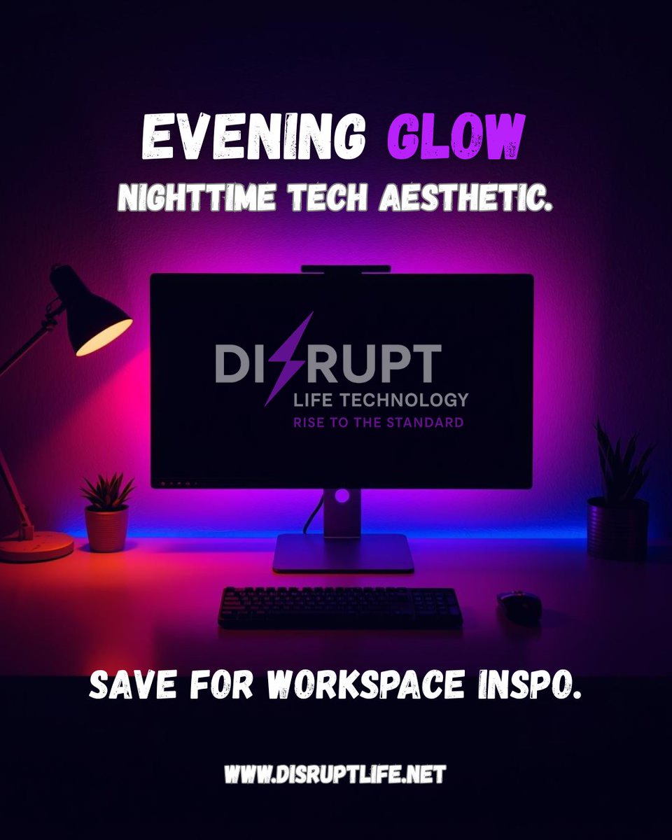 disruptlifetech's tweet image. ✨💻 A workspace that inspires fuels better work. Evening glow, clean setup, focused vibes. Turn the lights down, focus up.

💾 Save for desk inspo!

@disruptlifetech | disruptlife.net
.
.
.
#Disrupt #ExpectImpact #ChallengeEverything #InnovationStartsHere