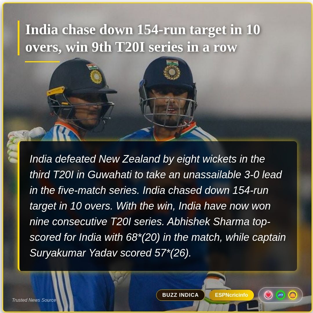 buzz_indica's tweet photo. 🚨 Govt confers 1 Ashok Chakra, 3 Kirti Chakras, 13 Shaurya Chakras and other medals  
#national

🚨 India chase down 154-run target in 10 overs, win 9th T20I series in a row 
#cricket https://t.co/15R7rEvXr4