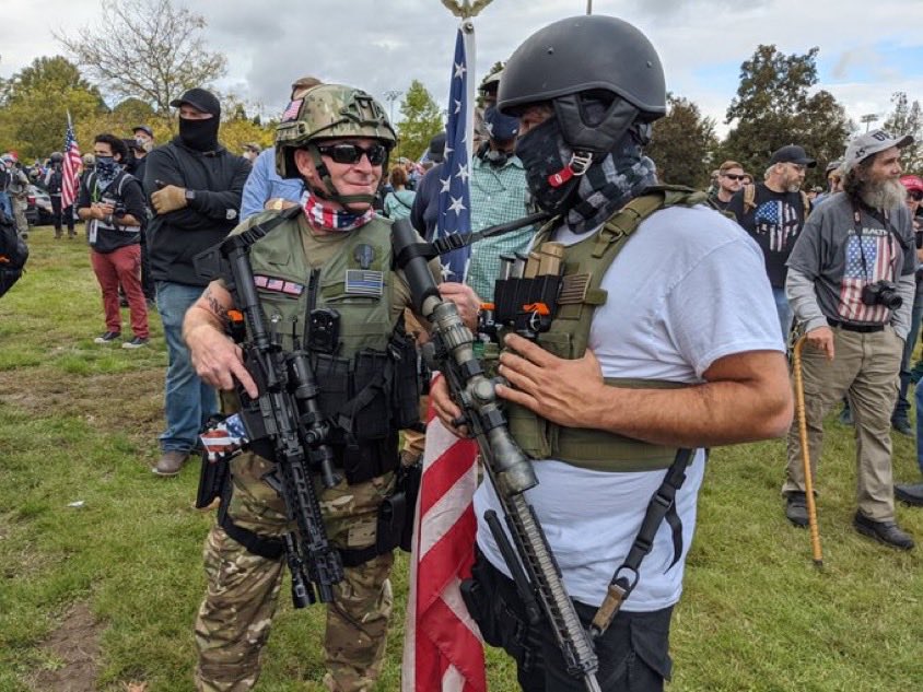 BlaineDetails's tweet image. Huh, weird. Here's some instances where right wingers showed up to protests armed to the teeth.