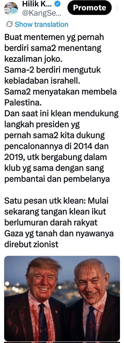 KangSemproel's tweet image. Yuk kita suprey

Yang setuju dgn DaFer @ferizandra dan mengecam bergabungnya RI kedalam gank nya si trump.... silakan "RT"

Yang setuju dgn @tijabar bahwa itu adalah langkah cerdas diplomasi, sebagai perwujudan politik bebas aktip.... silakan "LIKE"

Yang setuju dgn guwah bahwa…
