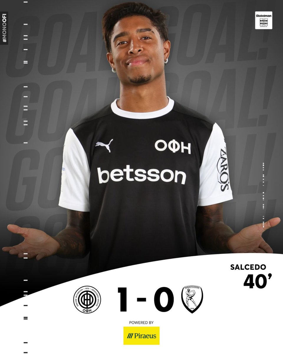 OFI_Crete's tweet photo. ΓΚΟΟΟΟΛ! 1-0 ο ΟΦΗ με εύστοχη εκτέλεση πέναλτι του Salcedo!
#ofipan #oficretefc #goal #Salcedo #monoofi https://t.co/GxJuV7OsaU