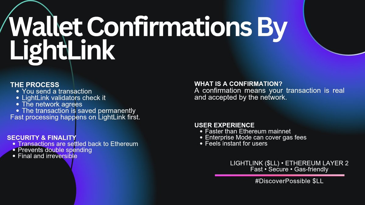 Ever sent crypto and kept opening your wallet to check if it went through?  😭 That waiting stage is called confirmation. On LightLink, confirmation  simply means your transaction is real, accepted, and