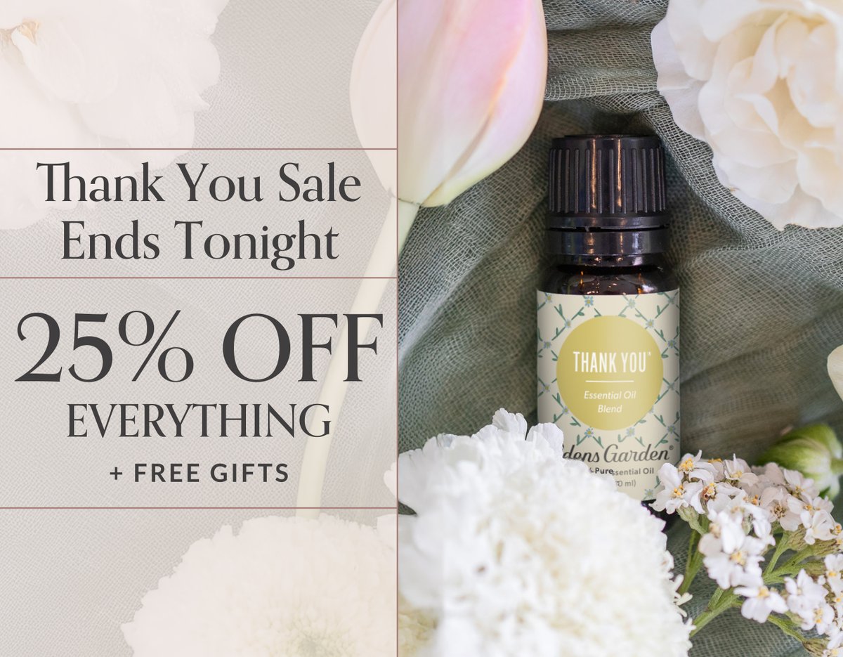 A heartfelt thank you to our EG community for choosing natural wellness and inviting our oils into your daily routines, homes &amp; special moments. We’re grateful to be part of the ways you care for yourself and others. 🪴 🤍⁠
⁠
✨ Shop #essentialoils at EdensGarden.com.