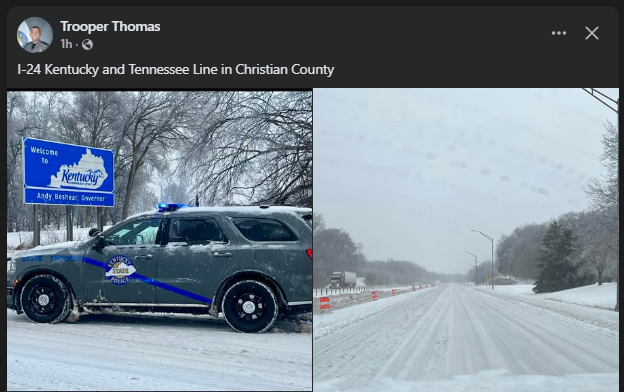 kyliving's tweet image. Traffic Alert - #ChristianCoKy - Sunday, Jan 25, 10 am 

#OakGrove -  W/B #I24 at the Tennessee State Line (Clarksville) 

@KYTCDistrict2 #KyTraffic @kystatepolice  ChristianCountyKentucky PembrokeKY LaFayetteKy GraceyKy HopkinsvilleKY OakGroveKy CroftonKy FortCampbell