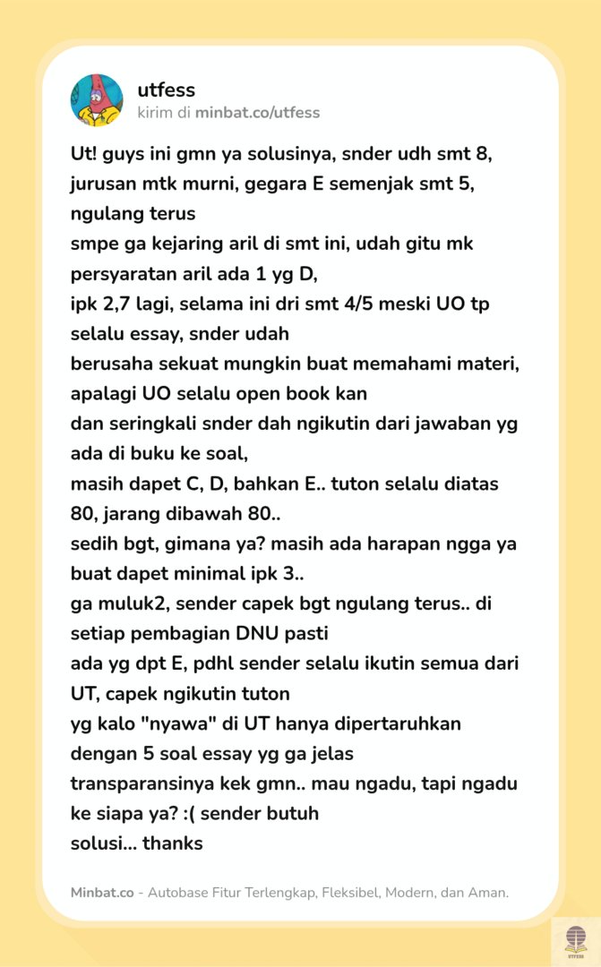 UTFESS | CEK PINNED 📌 tweet media