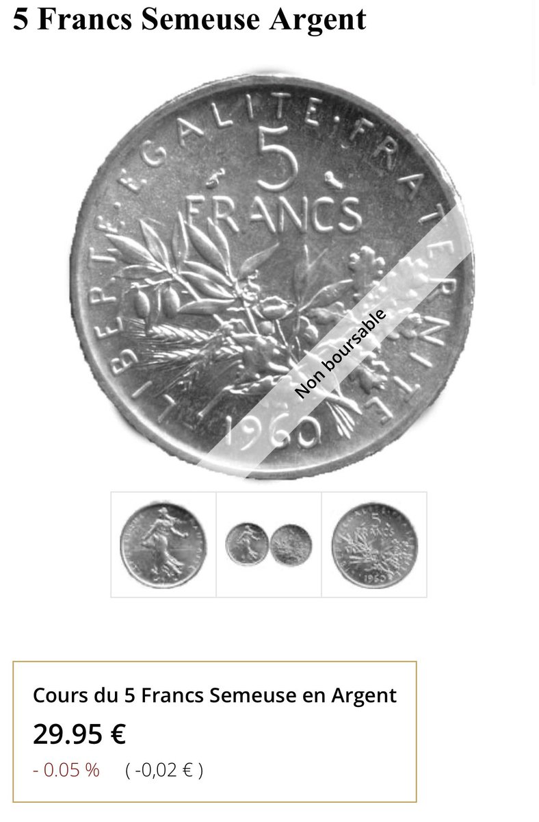 Noteethworld's tweet image. Une pièce de 5 fancs Semeuse en argent 835 vaut 29 euros .. les eurogagas à la Lysandre avec son euro à la con sont à la ramasse mdr