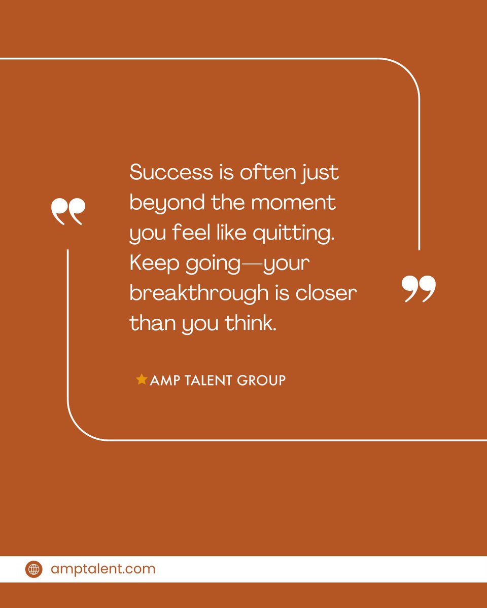 Your breakthrough is closer than you think 👏✨
.
.
.
.
.
#talentagency #amptalent #actorslife #amptalentgroup #toronto #newyork #castingcall #actor #motivation