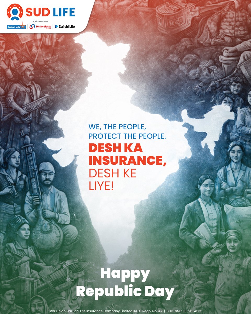 Freedom is strongest when protected. We are honoured to be the thread of security that keeps India secure. This Republic Day, we renew our promise to protect the people who make the nation.

Desh ka Insurance, desh ke liye.
Happy Republic Day.

Disclaimer: bit.ly/3YbUDkL