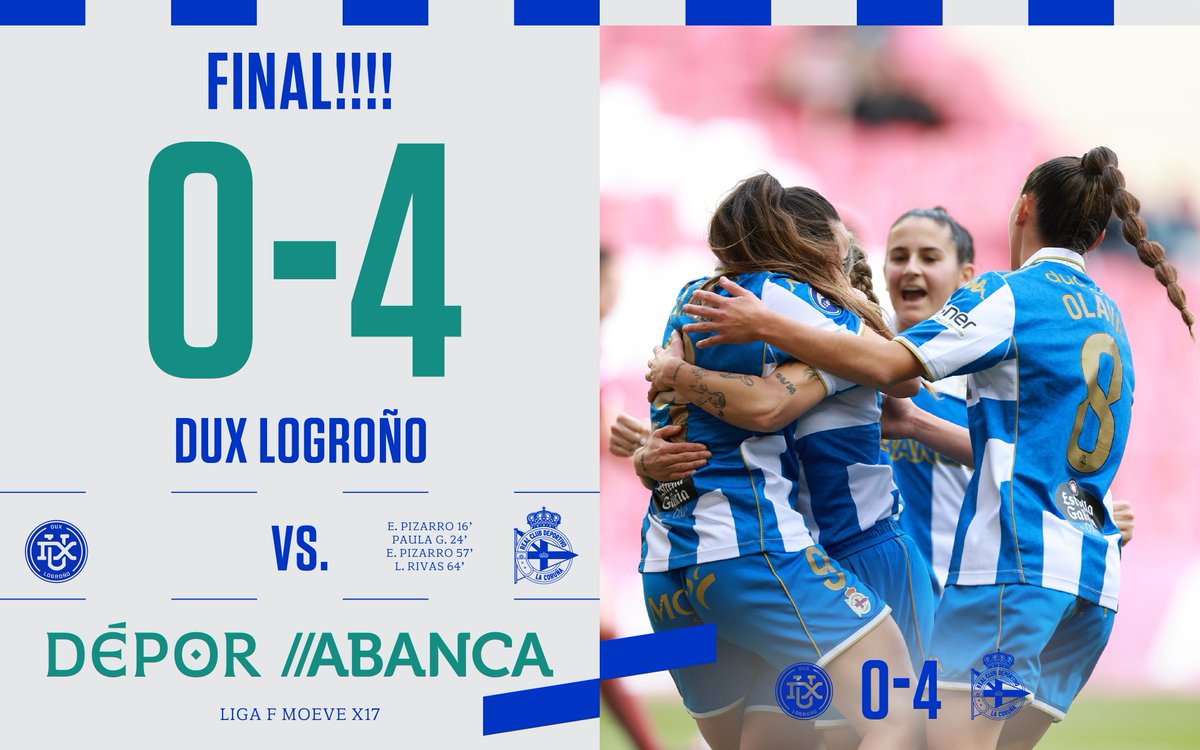 Fiiiiinaaaaal do partido!

⏱️ 90+4’ | 0️⃣ - 4️⃣ |

#DUXLogroñoDéporABANCA #LigaFMoeve