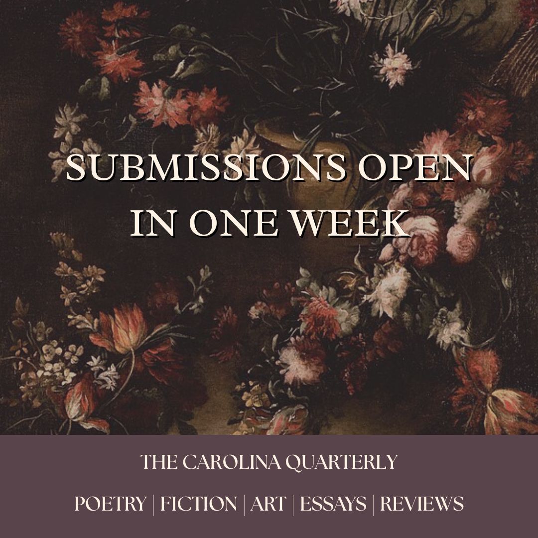 Submissions to Issue 73.1 open in one week!!! We accept poetry, fiction, nonfiction, and visual art for consideration. Will you be submitting? 🥀 🤎